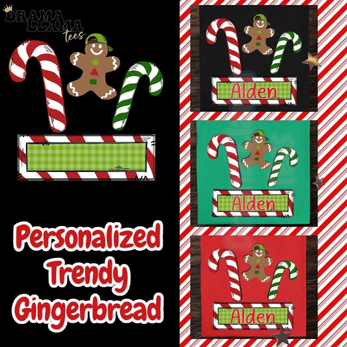 Personalized Trendy Gingerbread *Pre-Order: * DLTPO