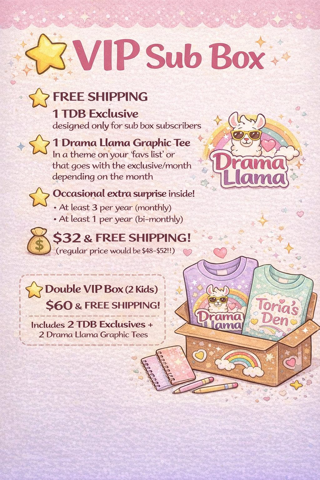 Subscription Boxes VIP Option (1 Unreleased Exclusive + 1 Graphic Tee) FREE SHIPPING!