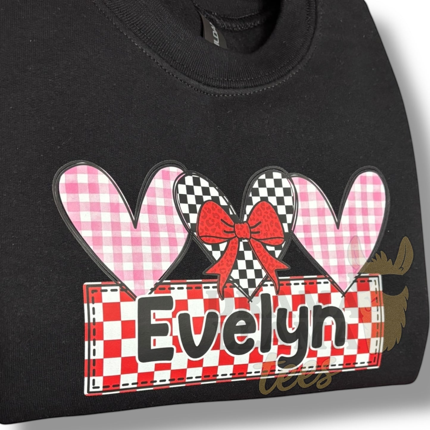 Checks Trendy Hearts Pink Personalized💥 DLTPO