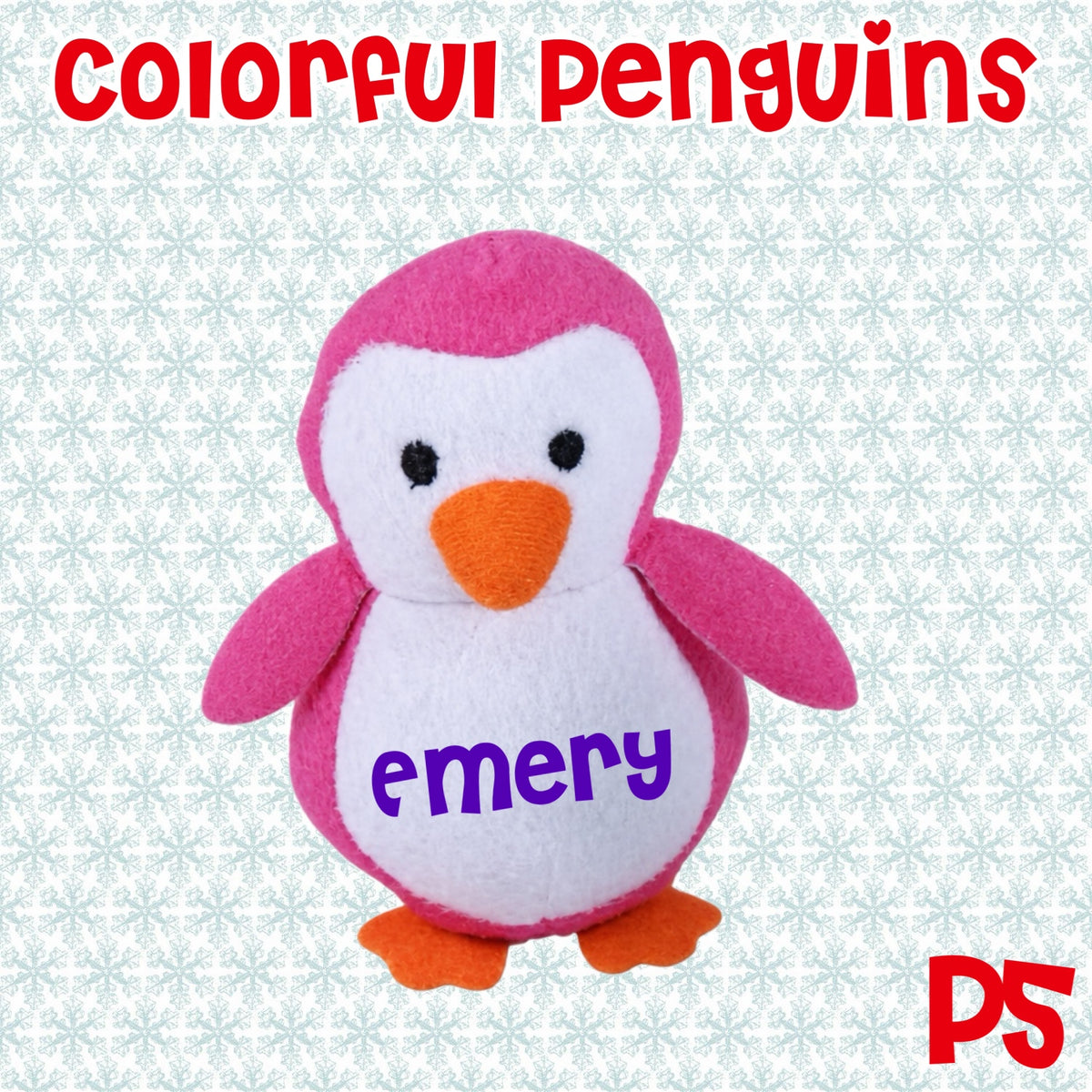 5" Colorful Penguins Personalized Plush