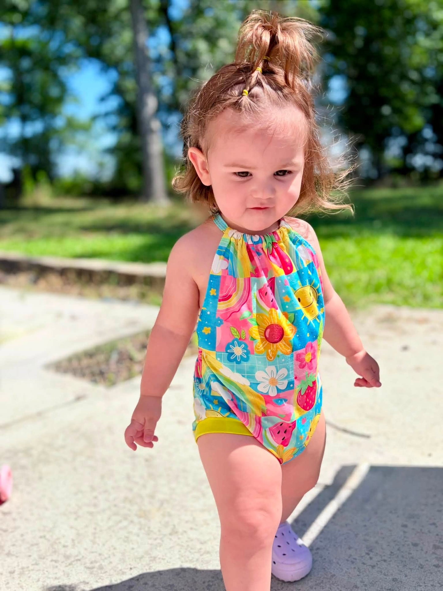 3T (2) 4T (2) Ready to Ship Sunny Summer Halter Romper Exclusive *Ready to ship!*