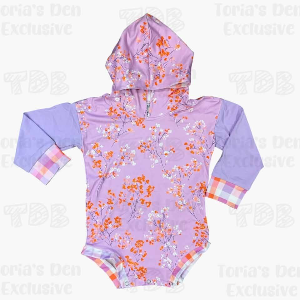 6-12m 2T Fall Floral + Plaid Snap Romper Exclusive *Ready to Ship!*