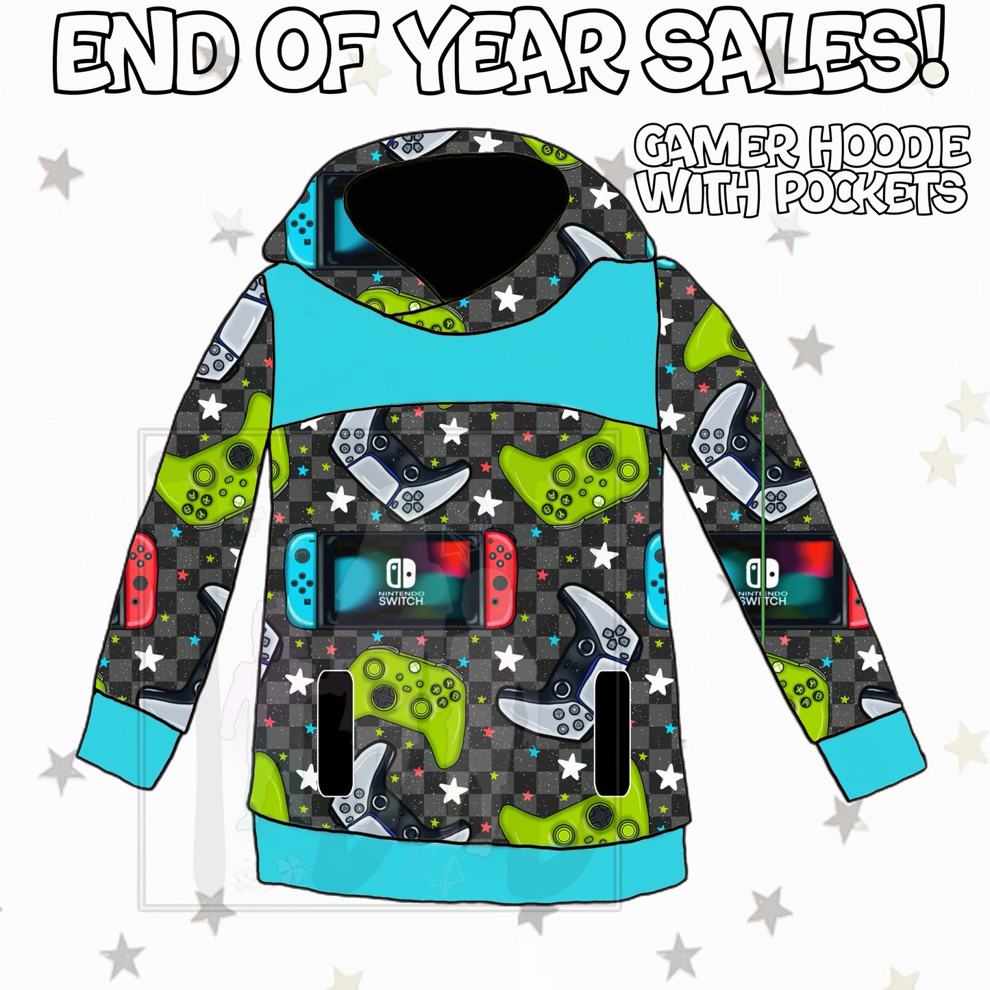 Gamer Hoodie with Pockets: EOYS! Only 12 will be sold! Only $15!