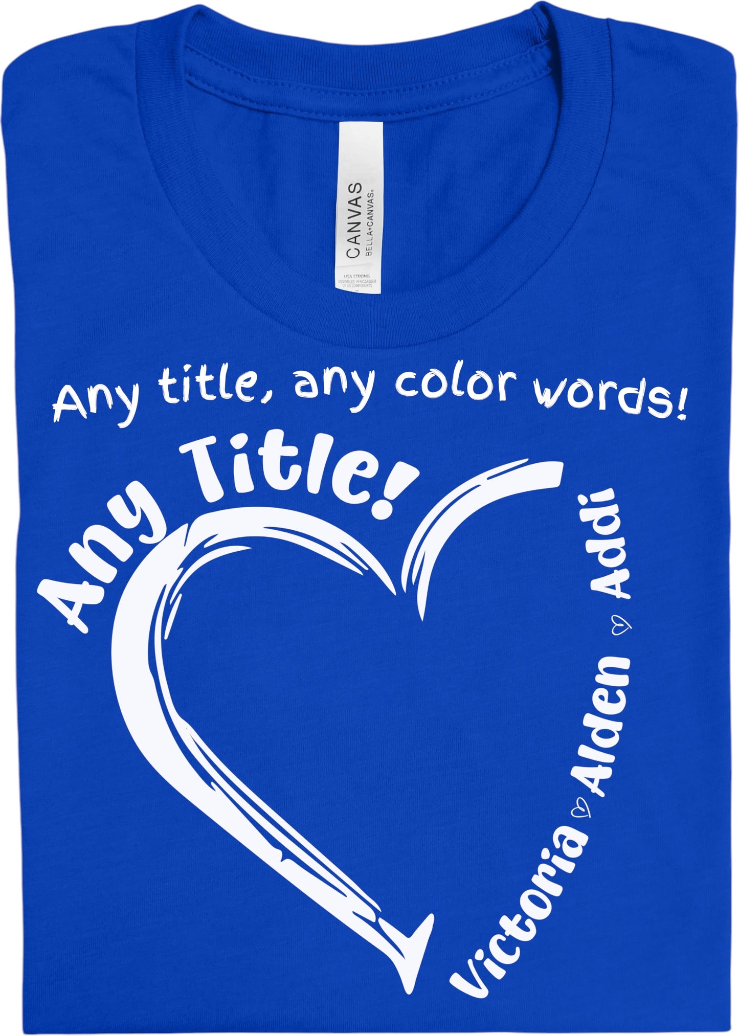 Heart Title Tees- ANY TITLE ANY COLOR (Grandma, Mama, Mommy, Nana...etc) DLTPO