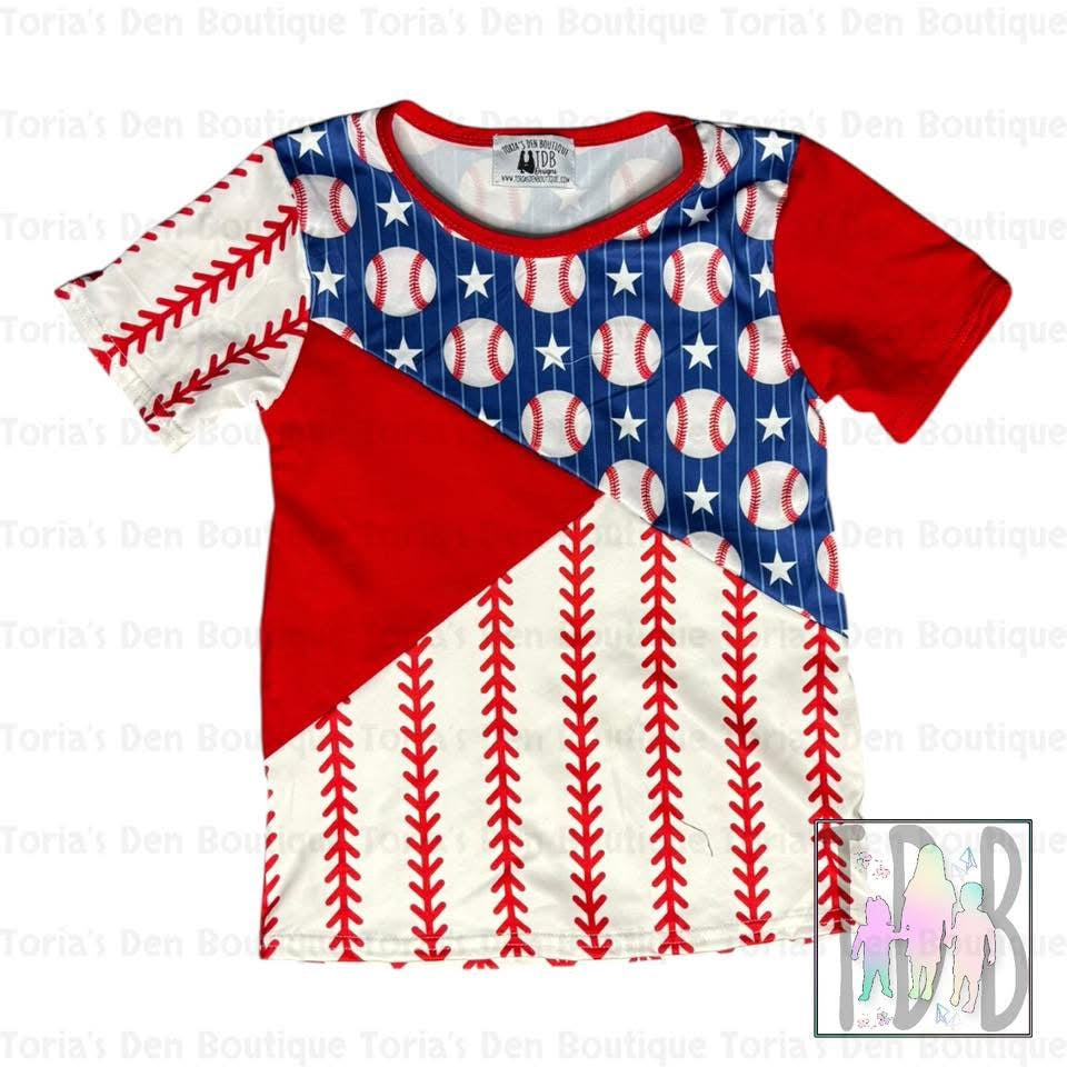 4T, 5-6 Baseball Colorblock Tee Exclusive *Ready to Ship!*