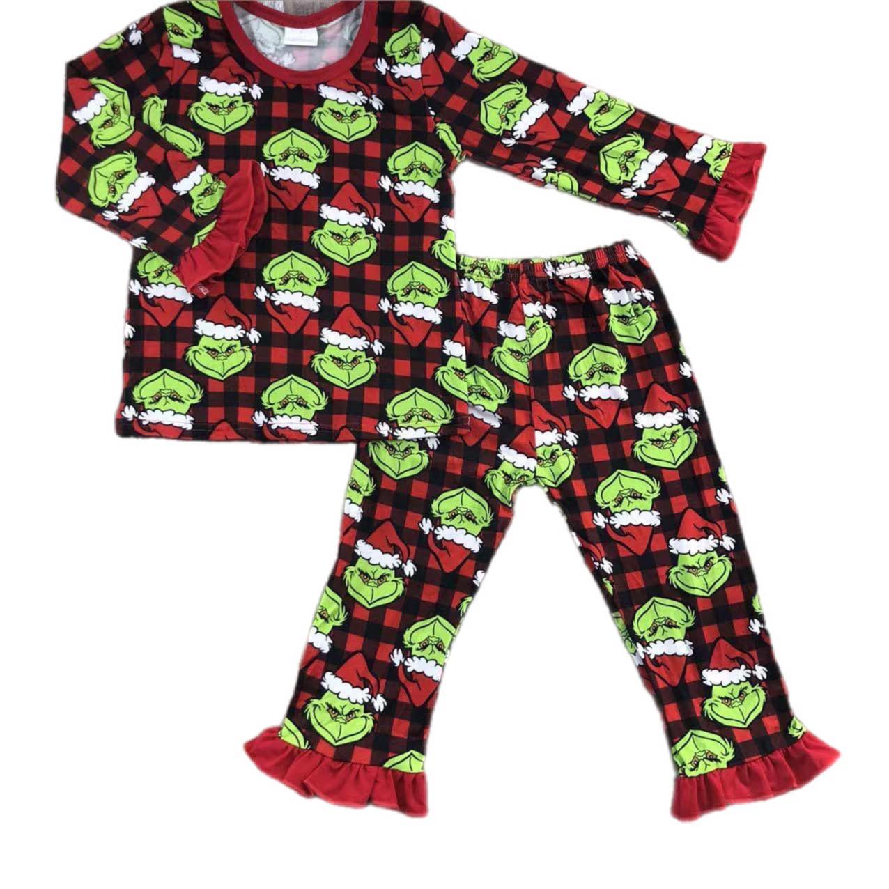 ᴡᴇᴇᴋʟʏ ᴘʀᴇ ᴏʀᴅᴇʀ Bamboo Mean Green Ruffle Pajamas