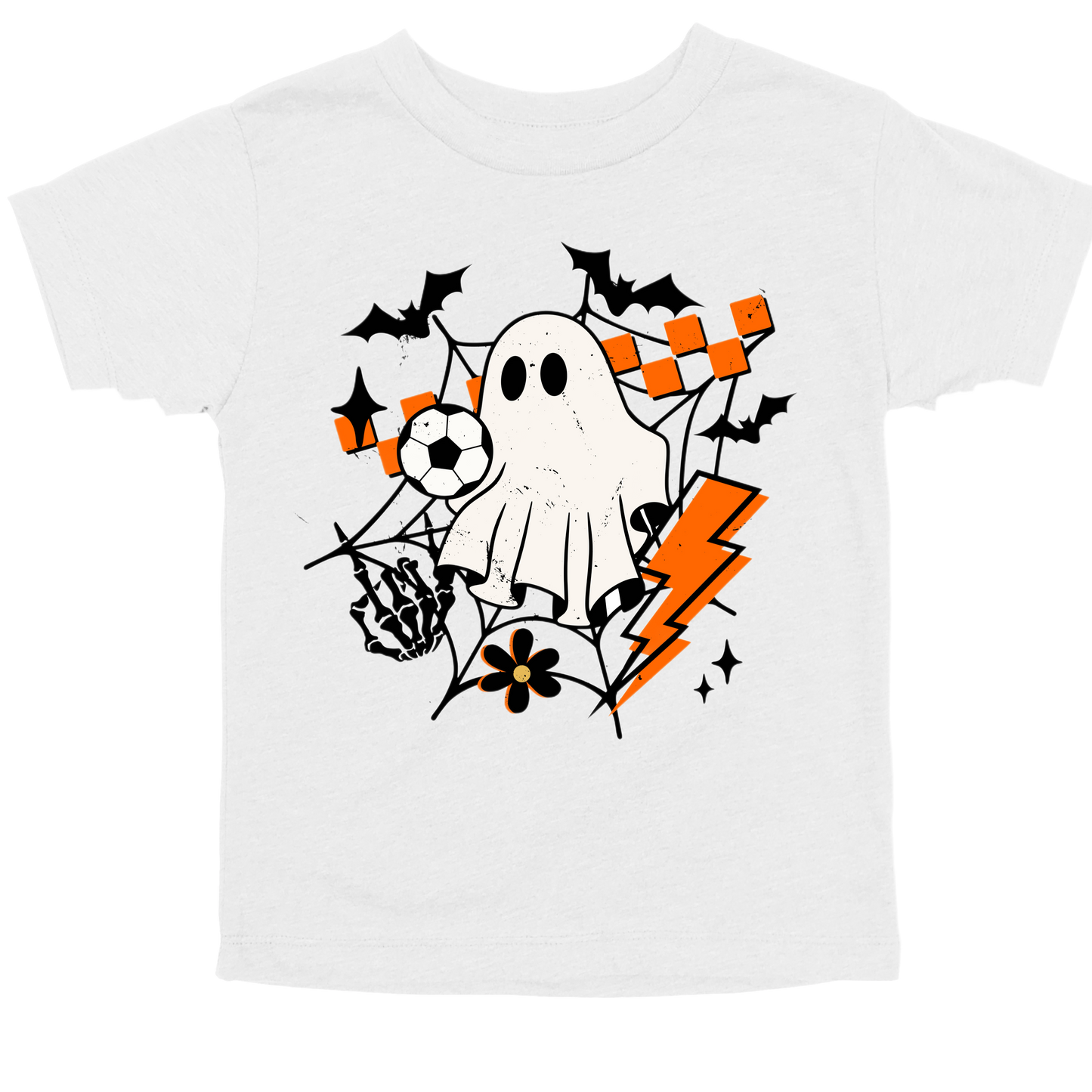 Ghost Soccer Kids Tee With Flower *Multiple Color Options Available*