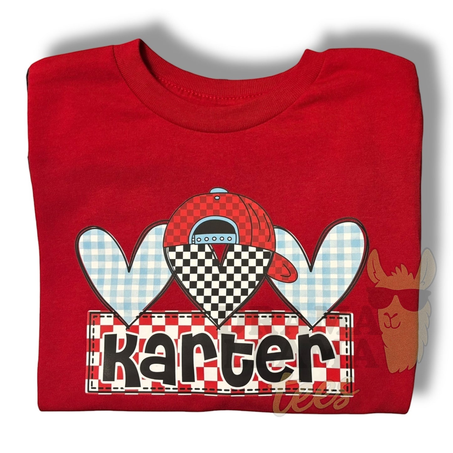 Checks Trendy Hearts Blue Personalized💥 DLTPO