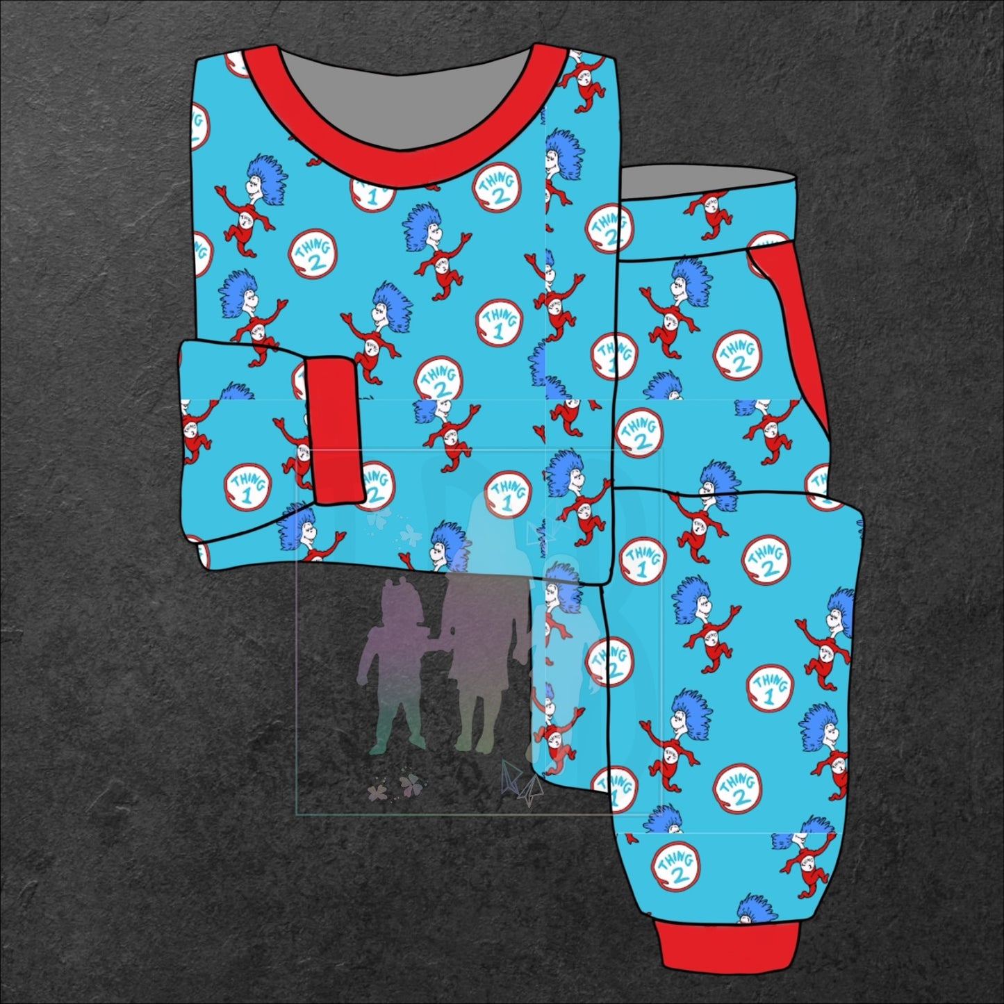 Thing 1 and 2 Unisex Lounge + Matching Sort Sleeve Tees ~ Reading Release: TDB Exclusives and Drama Llama Tees