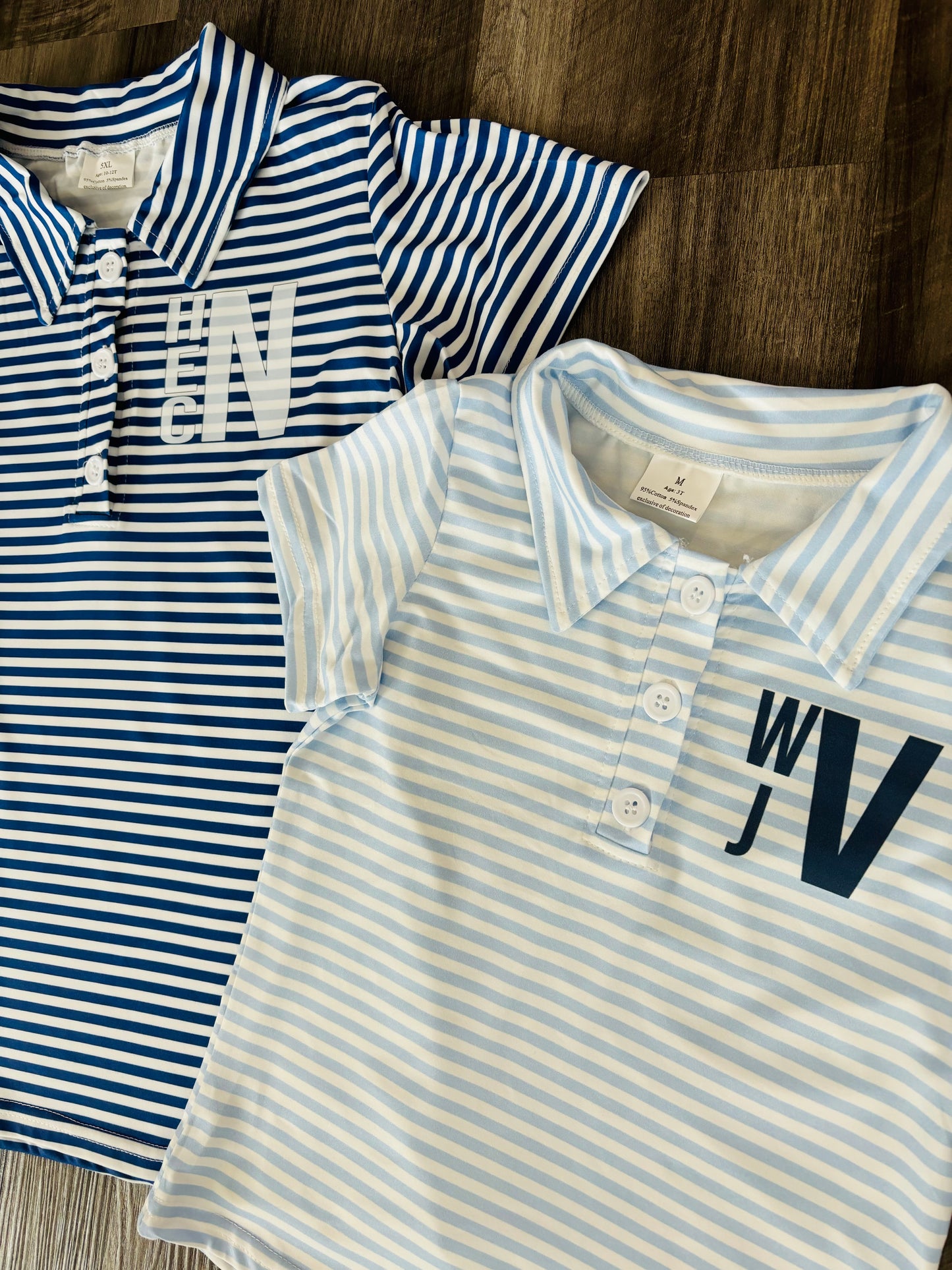 Personalized Medium Blue Stripe Polo