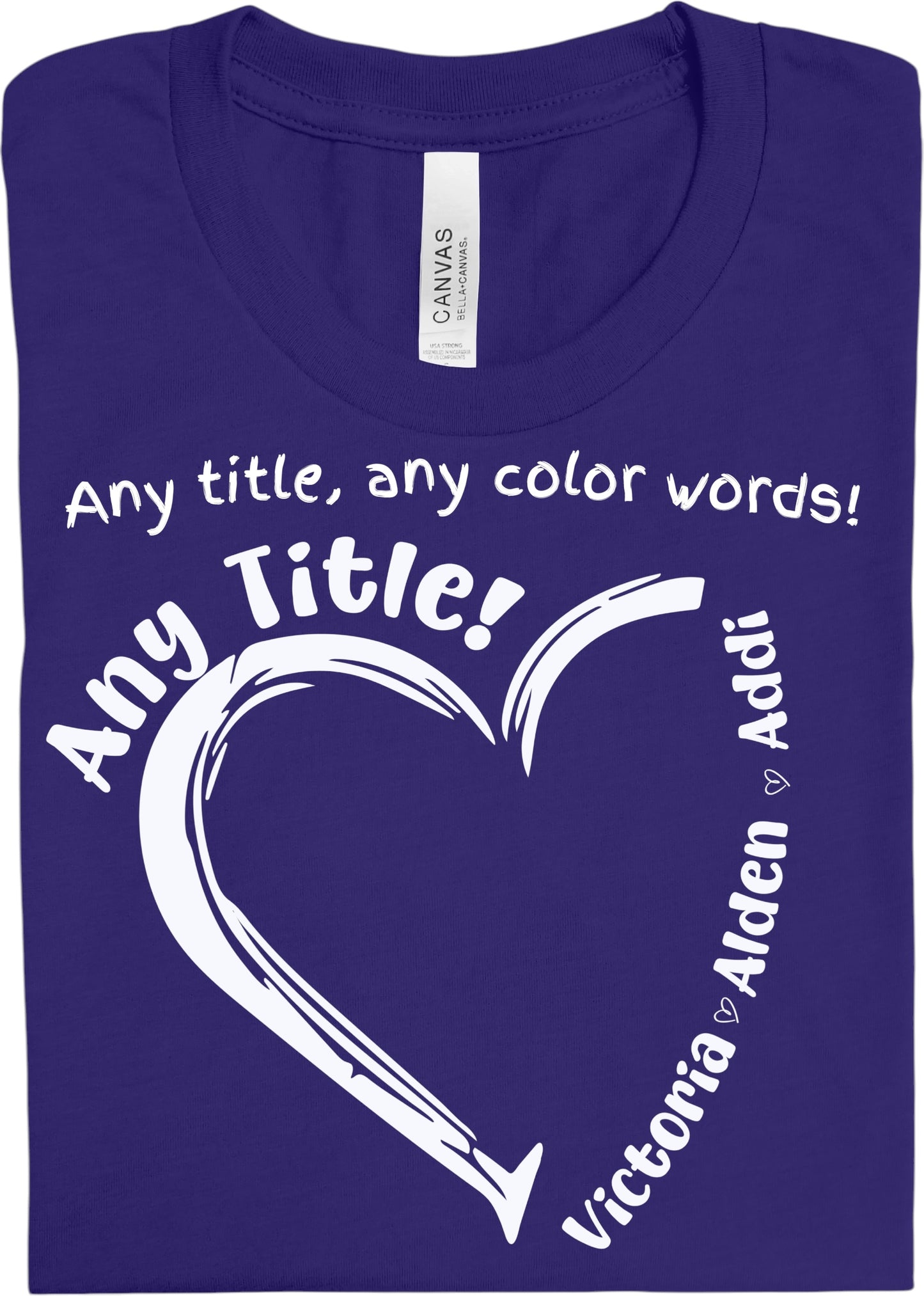 Heart Title Tees- ANY TITLE ANY COLOR (Grandma, Mama, Mommy, Nana...etc) DLTPO