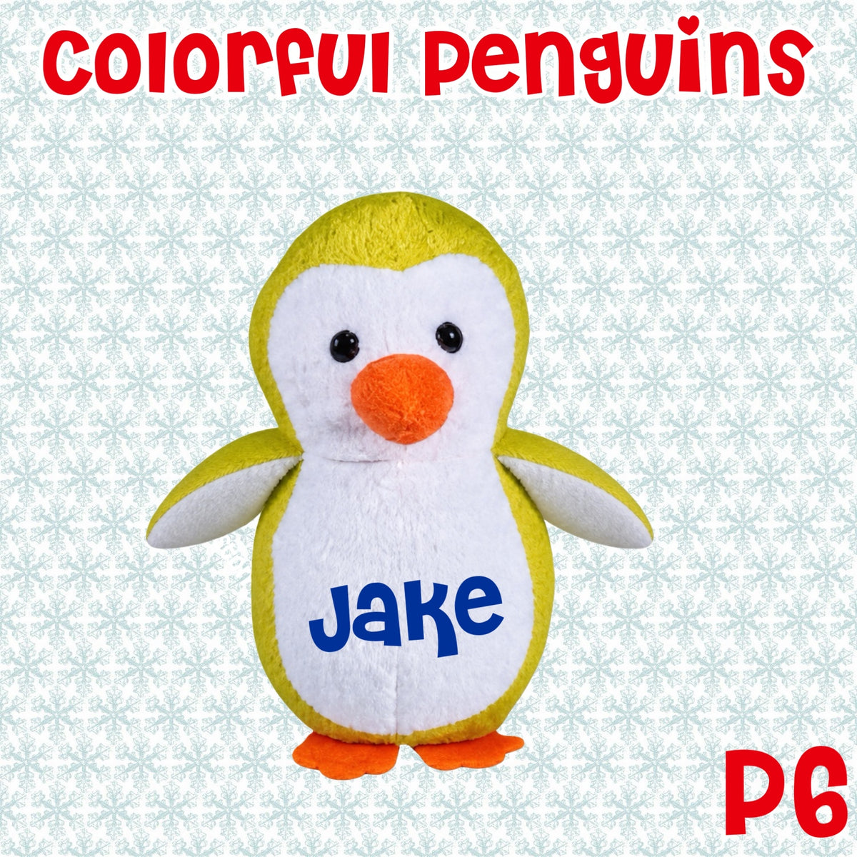 5" Colorful Penguins Personalized Plush
