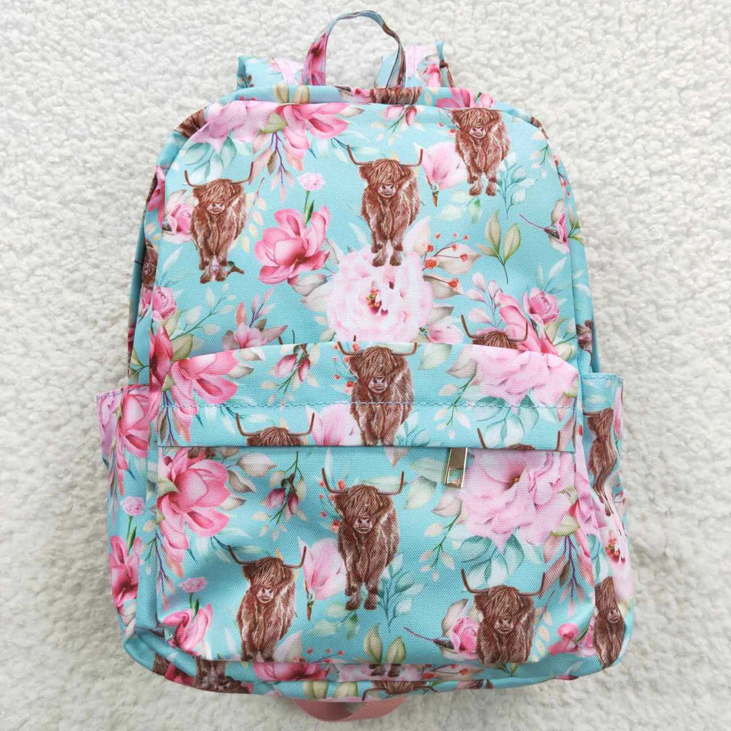 ᴡᴇᴇᴋʟʏ ᴘʀᴇ ᴏʀᴅᴇʀ Backpack- Cow and Florals 10x14x4"