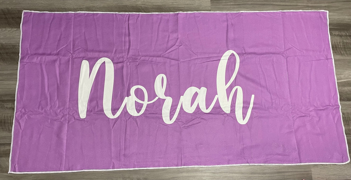 Beach | Bath Towels - Violet (Any Name/Word/Title!)