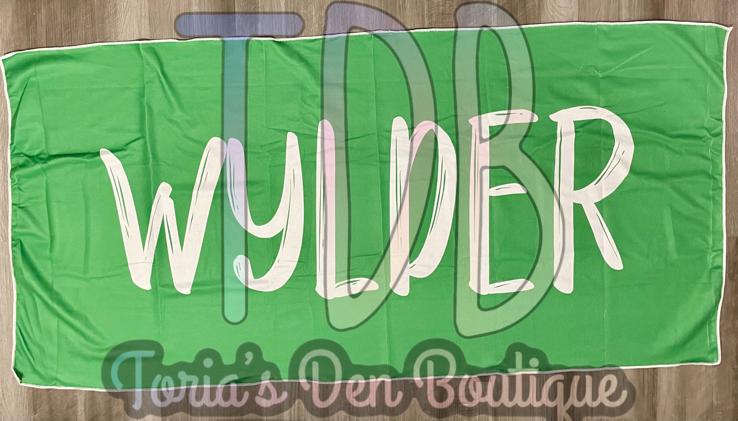 Customized Beach|Bath Towels (No Hood)- Mean Green 3