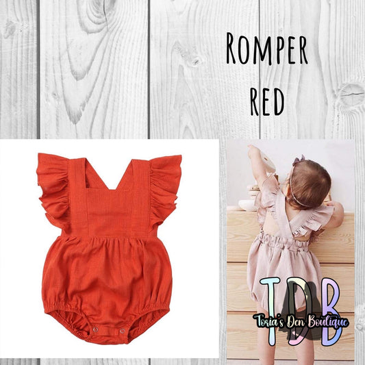 ᴡᴇᴇᴋʟʏ ᴘʀᴇ ᴏʀᴅᴇʀ Red Criss-Cross Romper