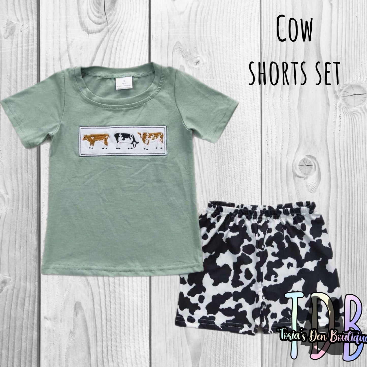 ᴡᴇᴇᴋʟʏ ᴘʀᴇ ᴏʀᴅᴇʀ Embroidered Cow Shorts Set