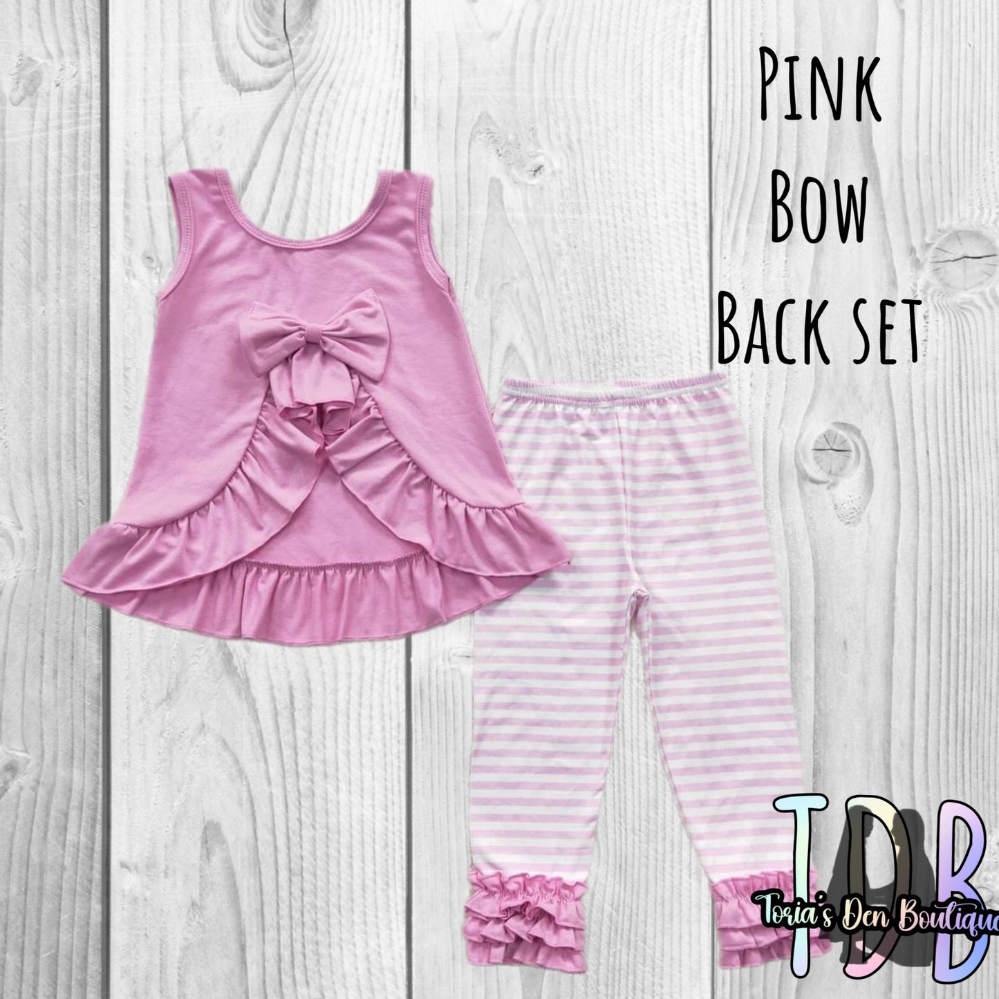 ᴡᴇᴇᴋʟʏ ᴘʀᴇ ᴏʀᴅᴇʀ Pink Bow Back Set