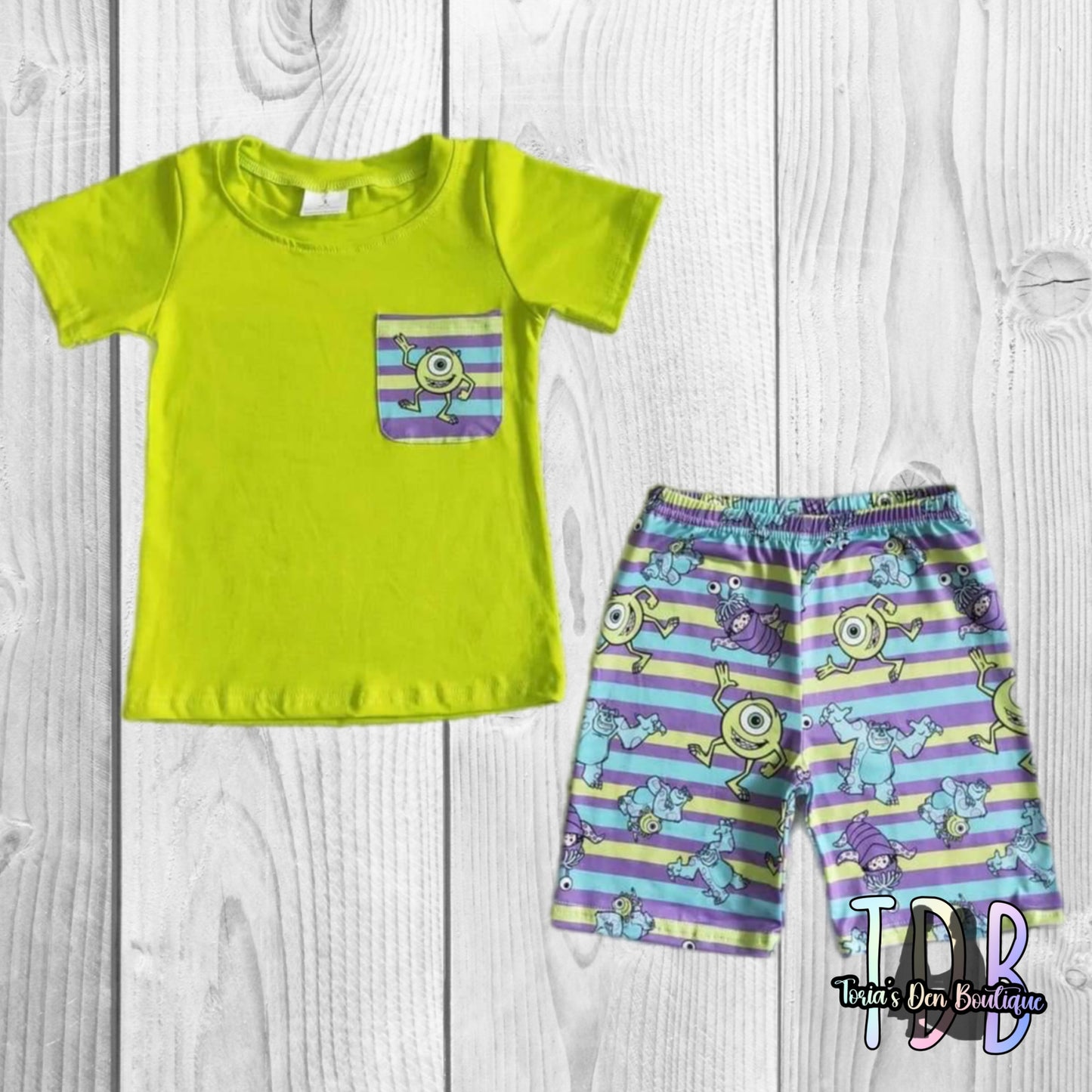 ᴡᴇᴇᴋʟʏ ᴘʀᴇ ᴏʀᴅᴇʀ Monsters Striped Shorts Set