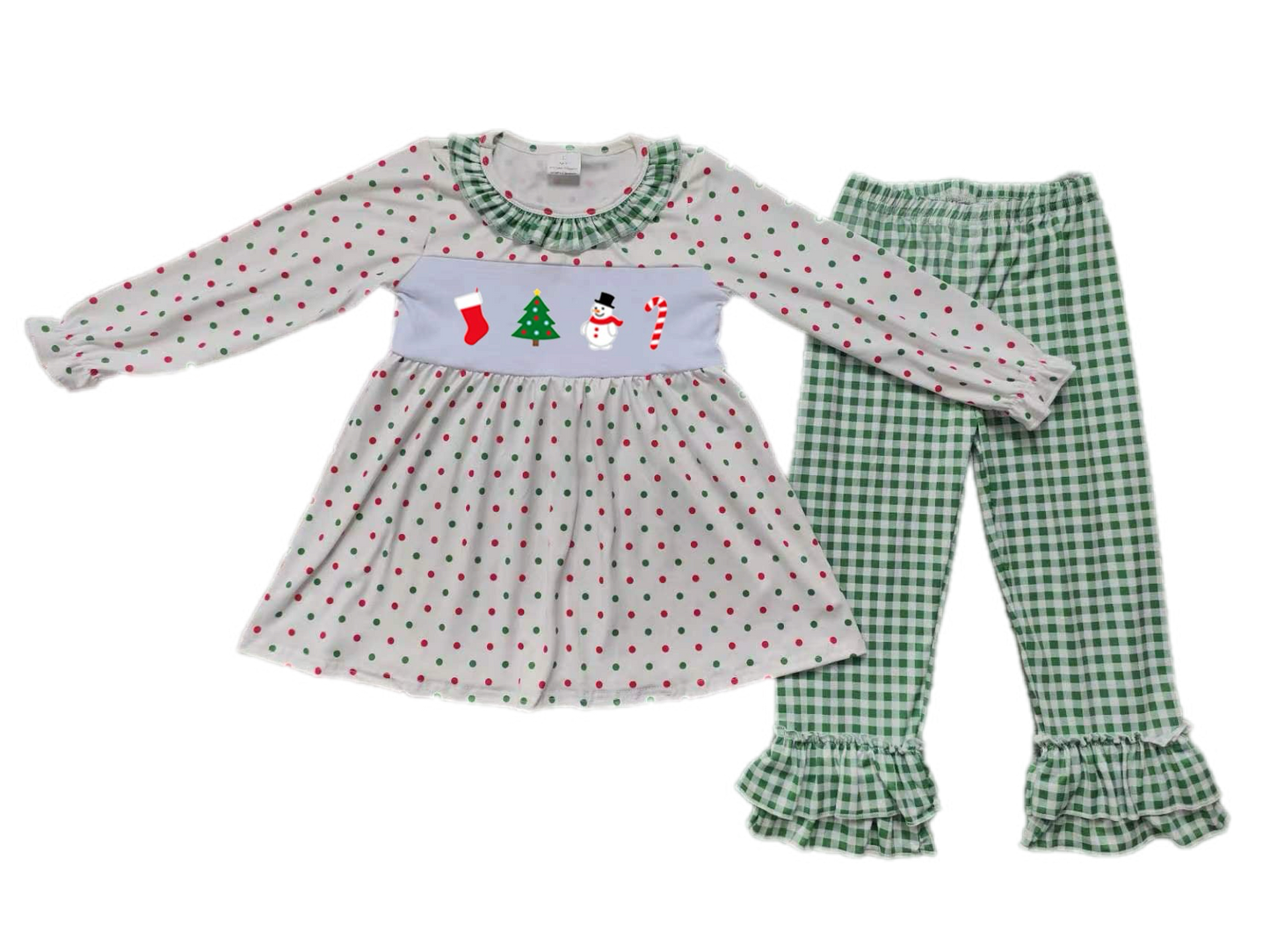 Christmas Polka Dots Elements Ruffle Set: Pre-Order