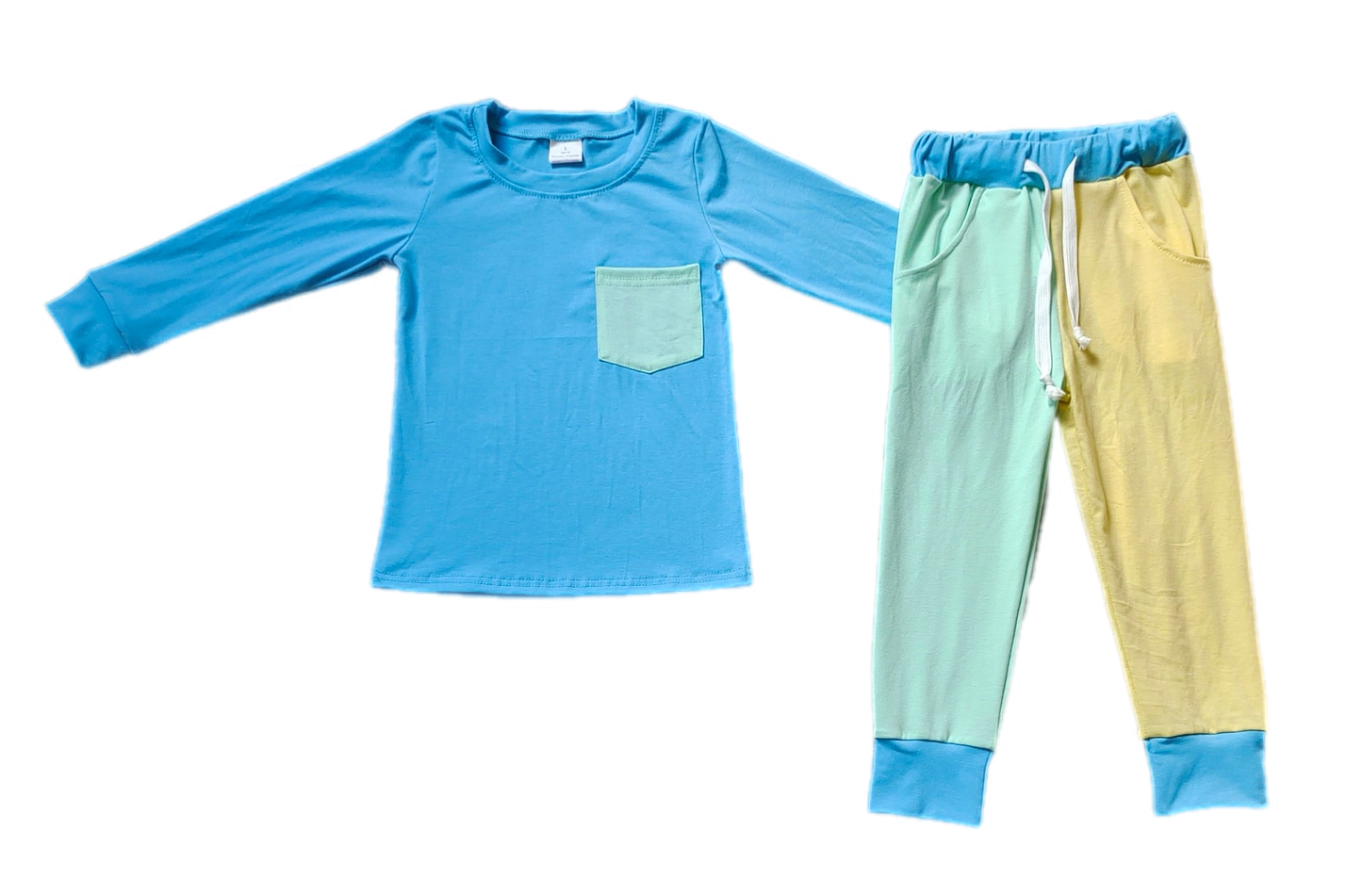 Multi-Color Pocket Tee and Split Leg Pocket Jogger Set: Pre-Order