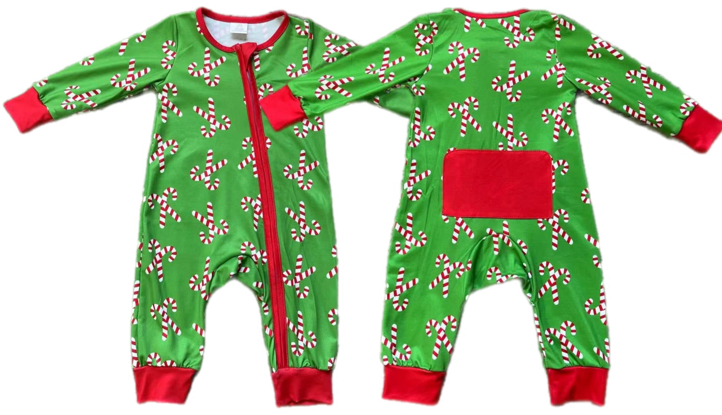 Christmas Green Candy Cane Zippie: Pre-Order