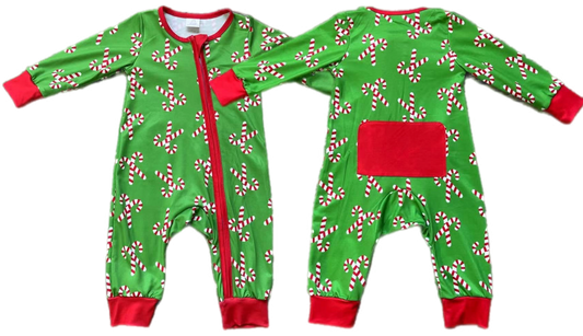 Christmas Green Candy Cane Zippie: Pre-Order