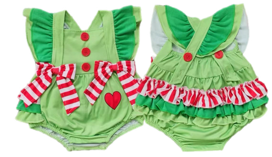 Christmas Heart Grew 3 Sizes Romper: Pre-Order