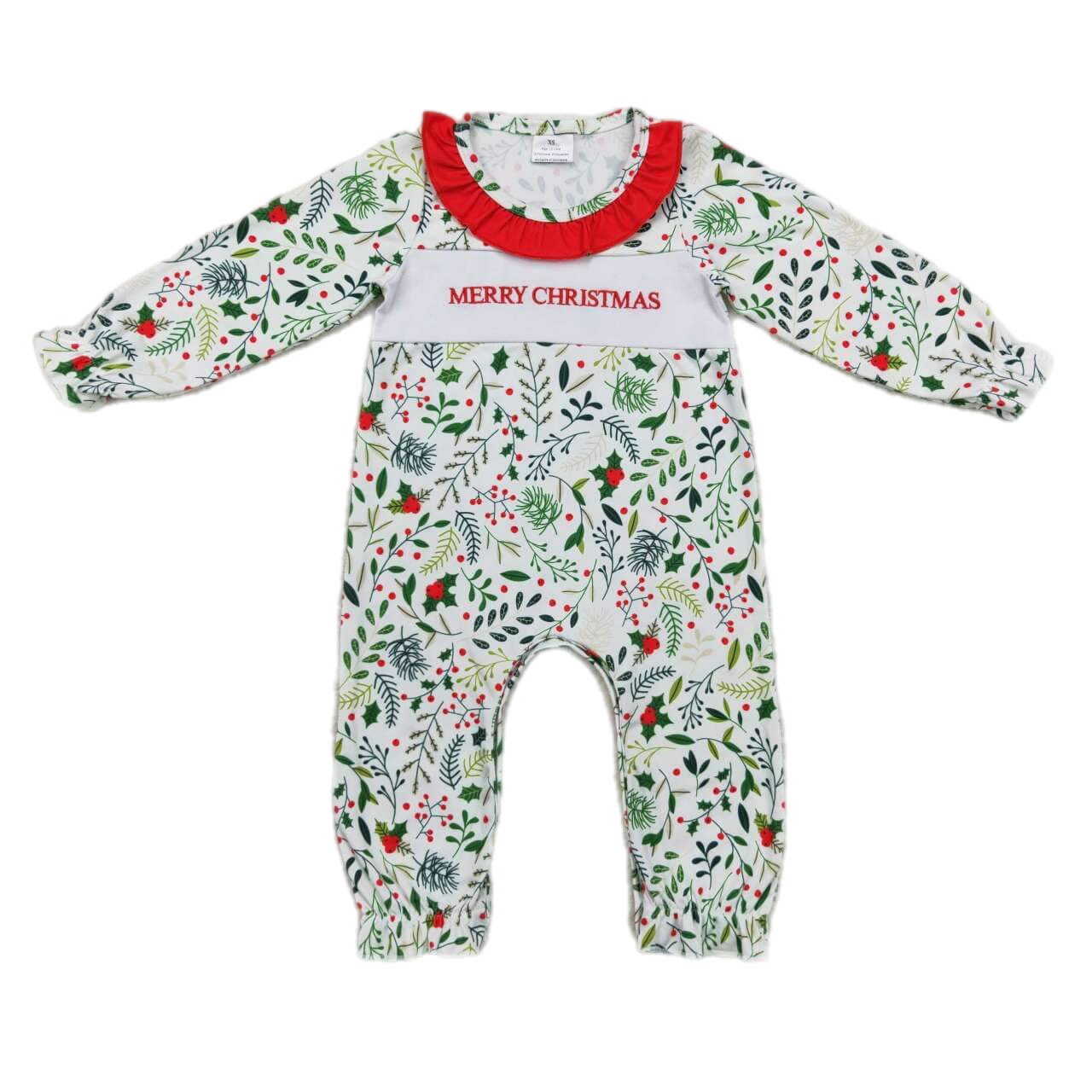 Christmas Merry Christmas Floral Romper: Pre-Order