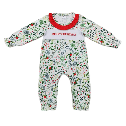 Christmas Merry Christmas Floral Romper: Pre-Order