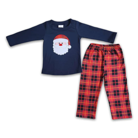 ᴡᴇᴇᴋʟʏ ᴘʀᴇ ᴏʀᴅᴇʀ Christmas Embroidered Santa Plaid Pant Set