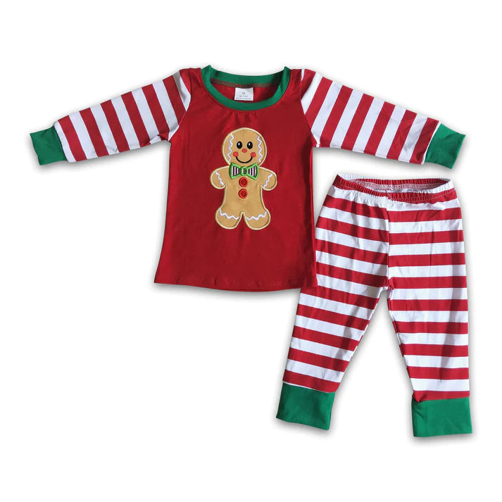 Christmas Embroidered Gingerbread Striped Lounge: Pre-Order