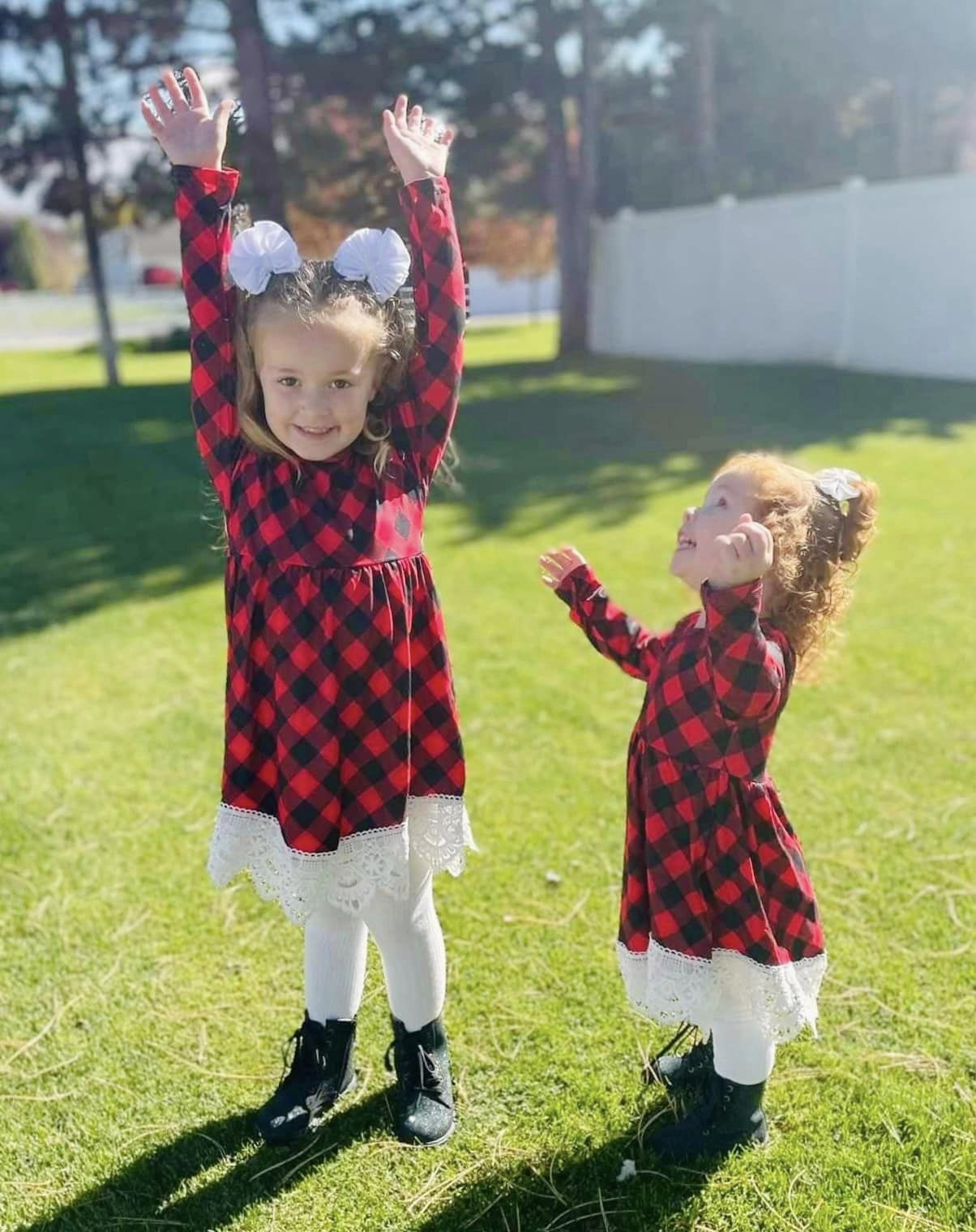 ᴡᴇᴇᴋʟʏ ᴘʀᴇ ᴏʀᴅᴇʀ Buffalo Plaid and Lace Dress