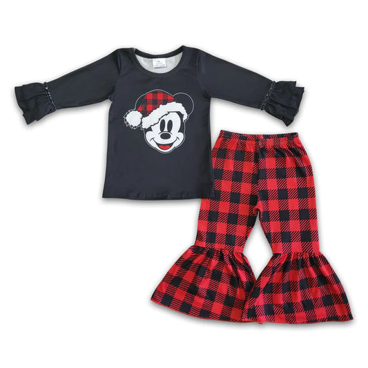 ᴡᴇᴇᴋʟʏ ᴘʀᴇ ᴏʀᴅᴇʀ Christmas Magical Santa Hat Buffalo Plaid Ruffle Set