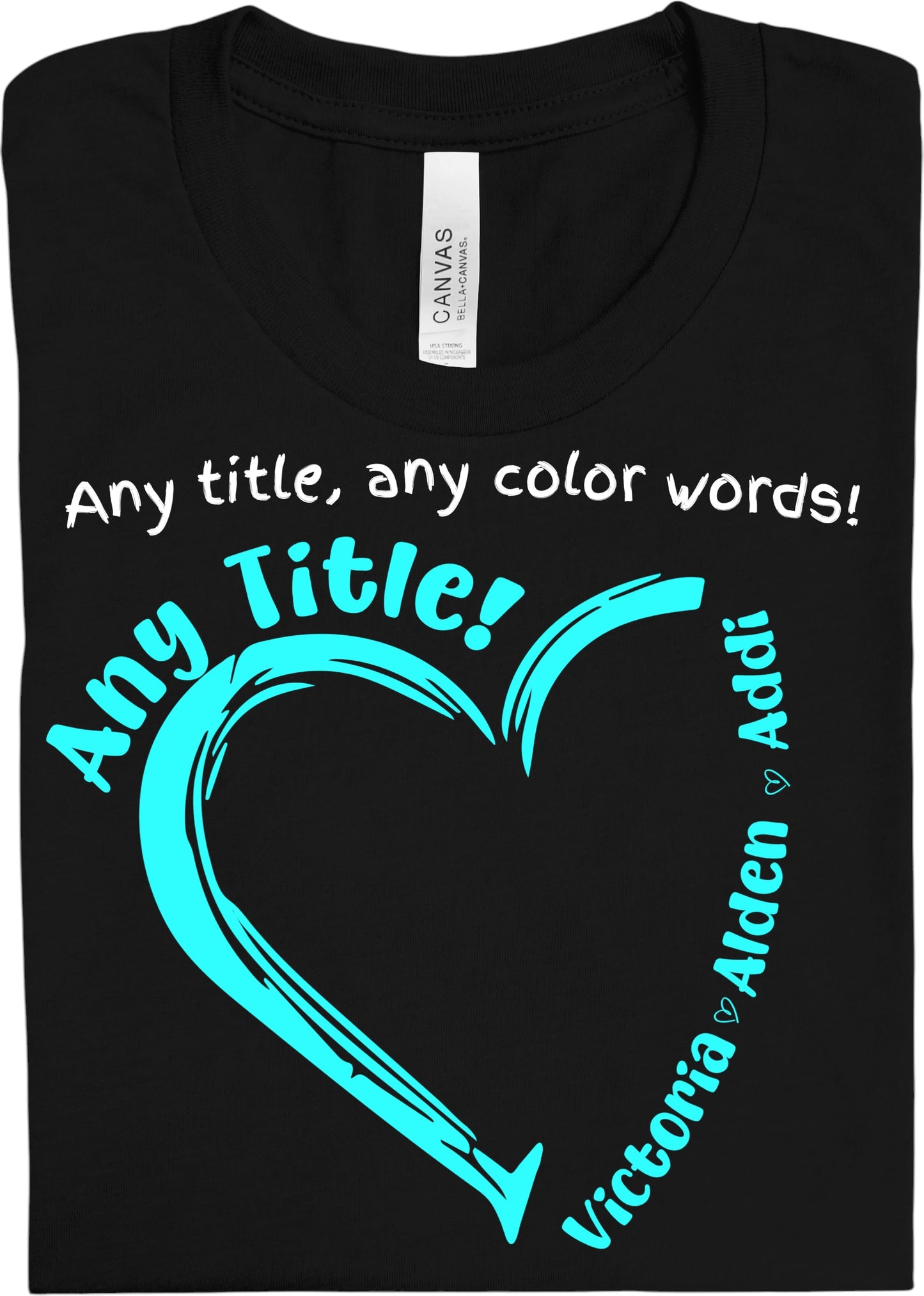 Heart Title Tees- ANY TITLE ANY COLOR (Grandma, Mama, Mommy, Nana...etc) DLTPO