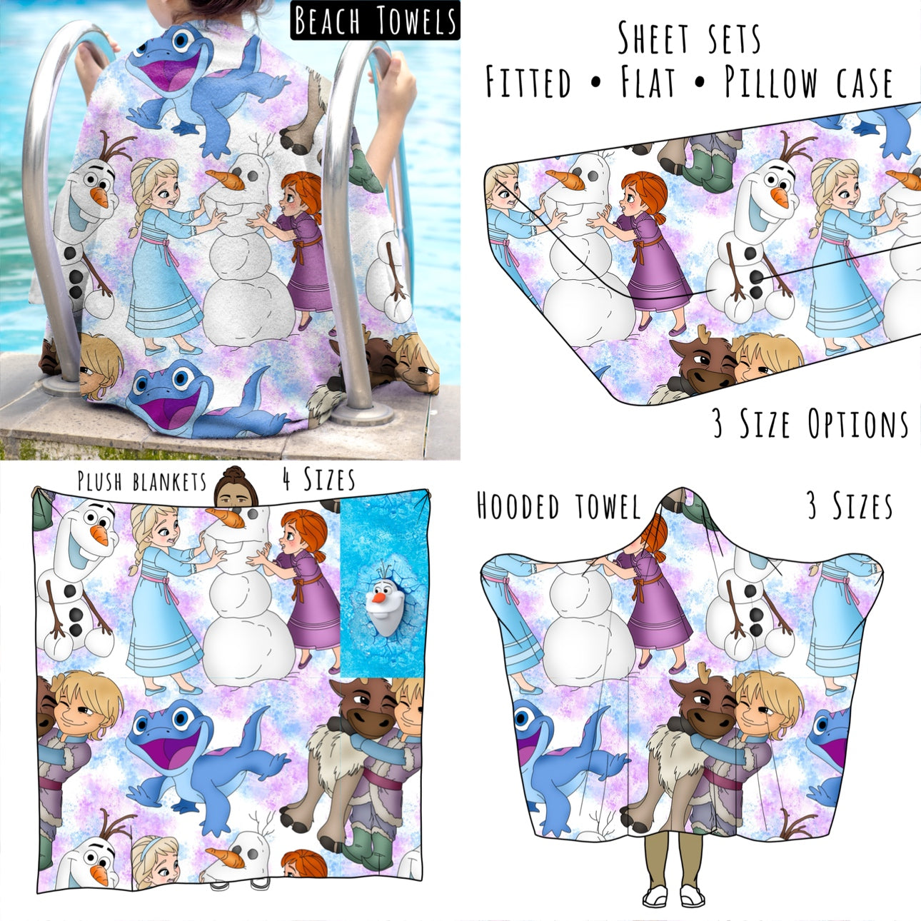 Ice Princess 1 Personalized Items ~ Sheets, Pillowcases, Blankets, Towels ~