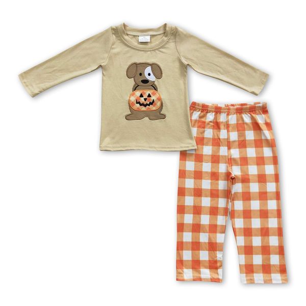 ᴡᴇᴇᴋʟʏ ᴘʀᴇ ᴏʀᴅᴇʀ Embroidered Pumpkin Pup Pants Set