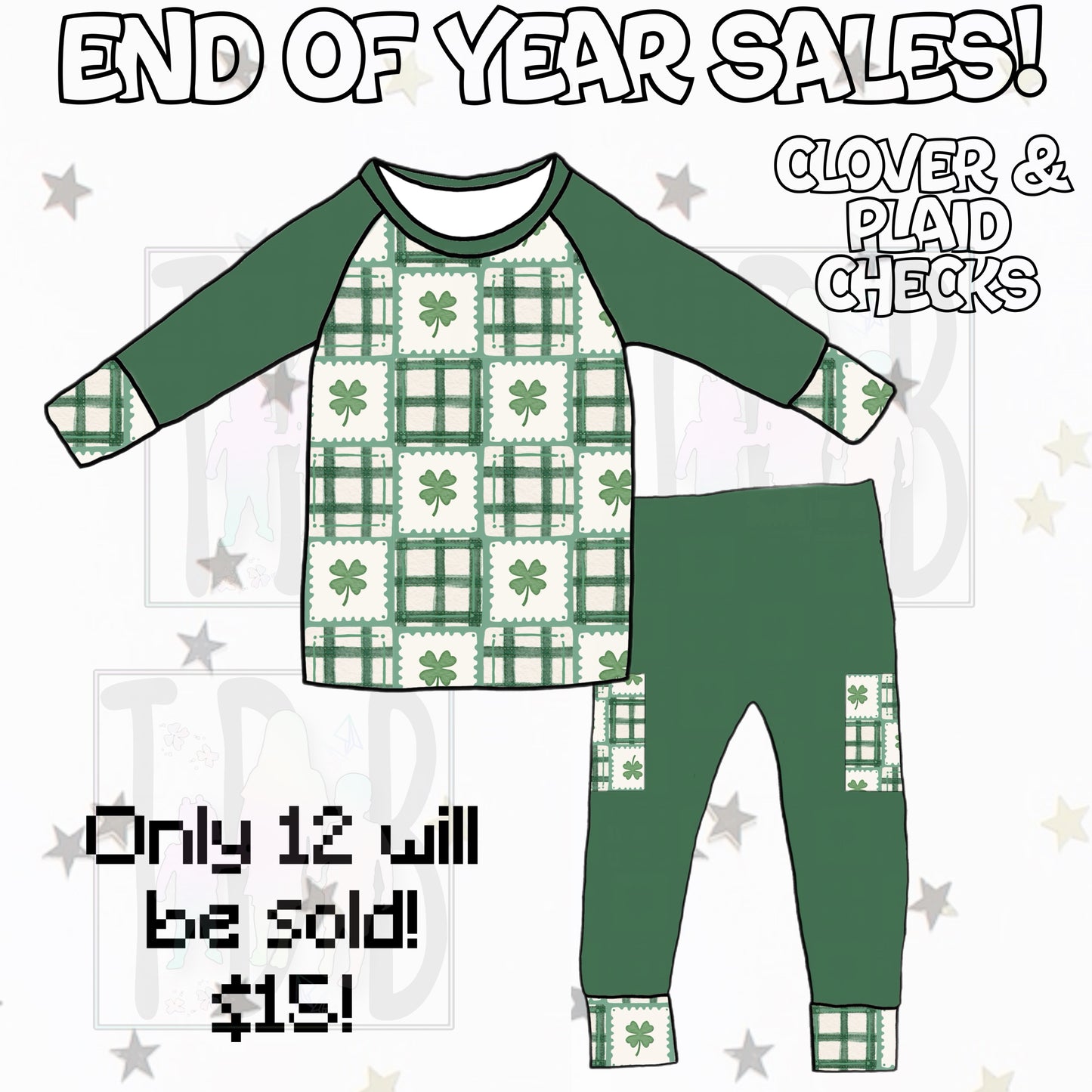 Clovers & Plaid Checks: EOYS! Only 12 will be sold! Only $15!