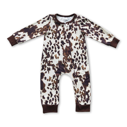 ᴡᴇᴇᴋʟʏ ᴘʀᴇ ᴏʀᴅᴇʀ Brown Cow Print Zippie