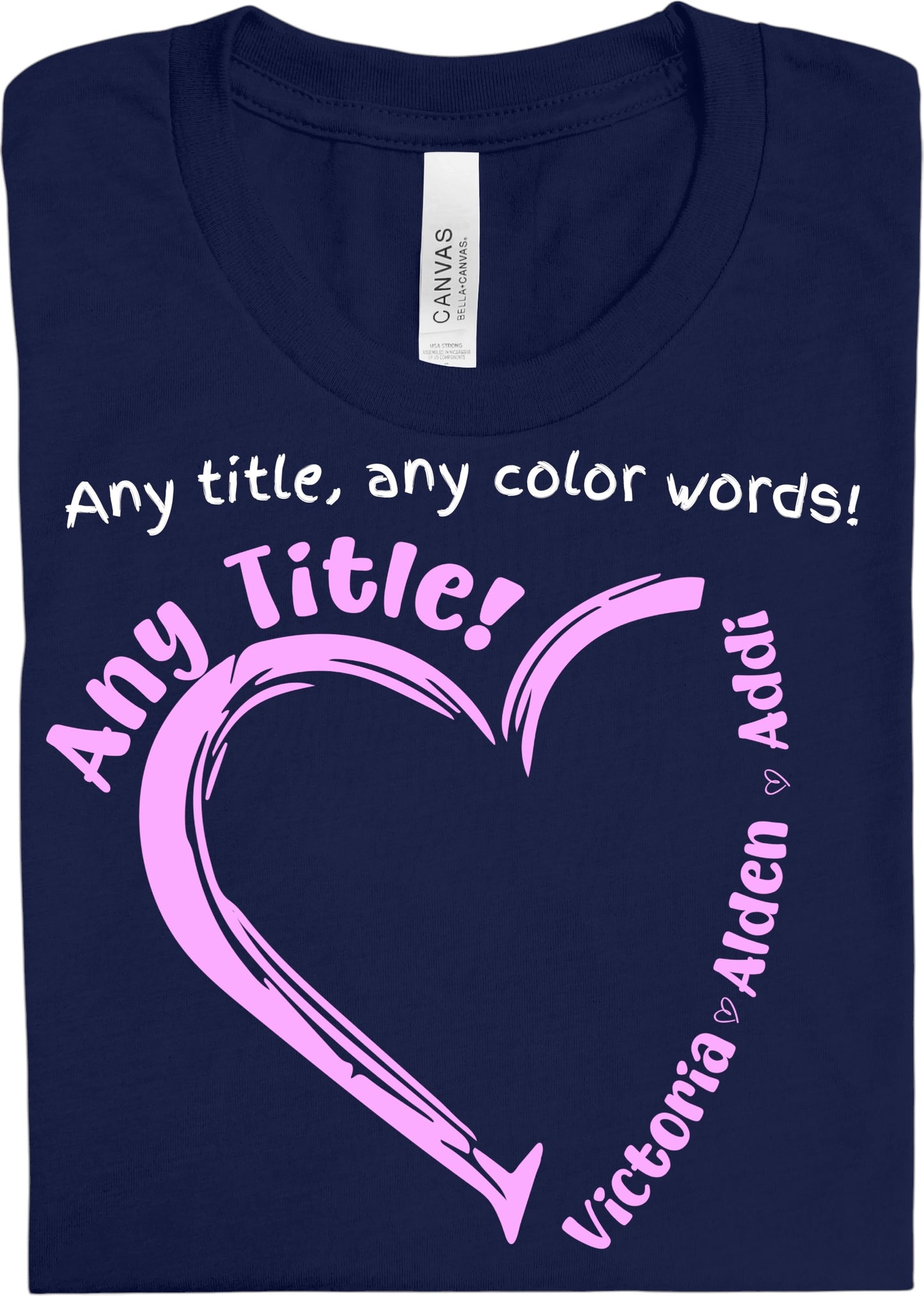 Heart Title Tees- ANY TITLE ANY COLOR (Grandma, Mama, Mommy, Nana...etc) DLTPO