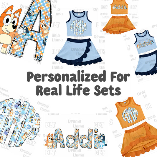 Personalized For Real Life Crop and Skort Sets