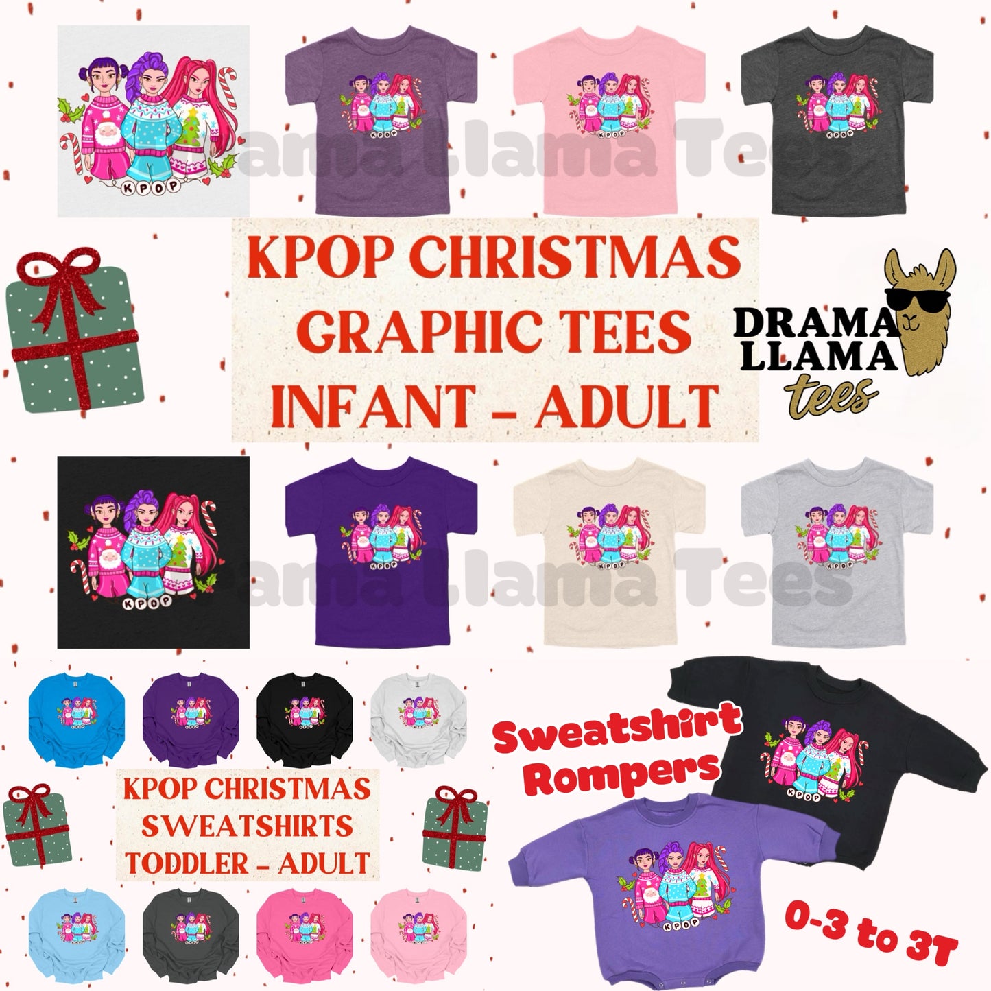 K💥 Christmas Tees/Sweatshirt (Multiple Color Options!): DLTPO