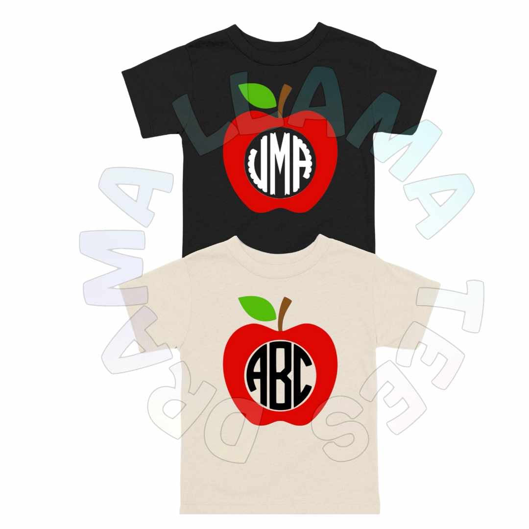 Solid Apple Monogram Tees *multiple color options*