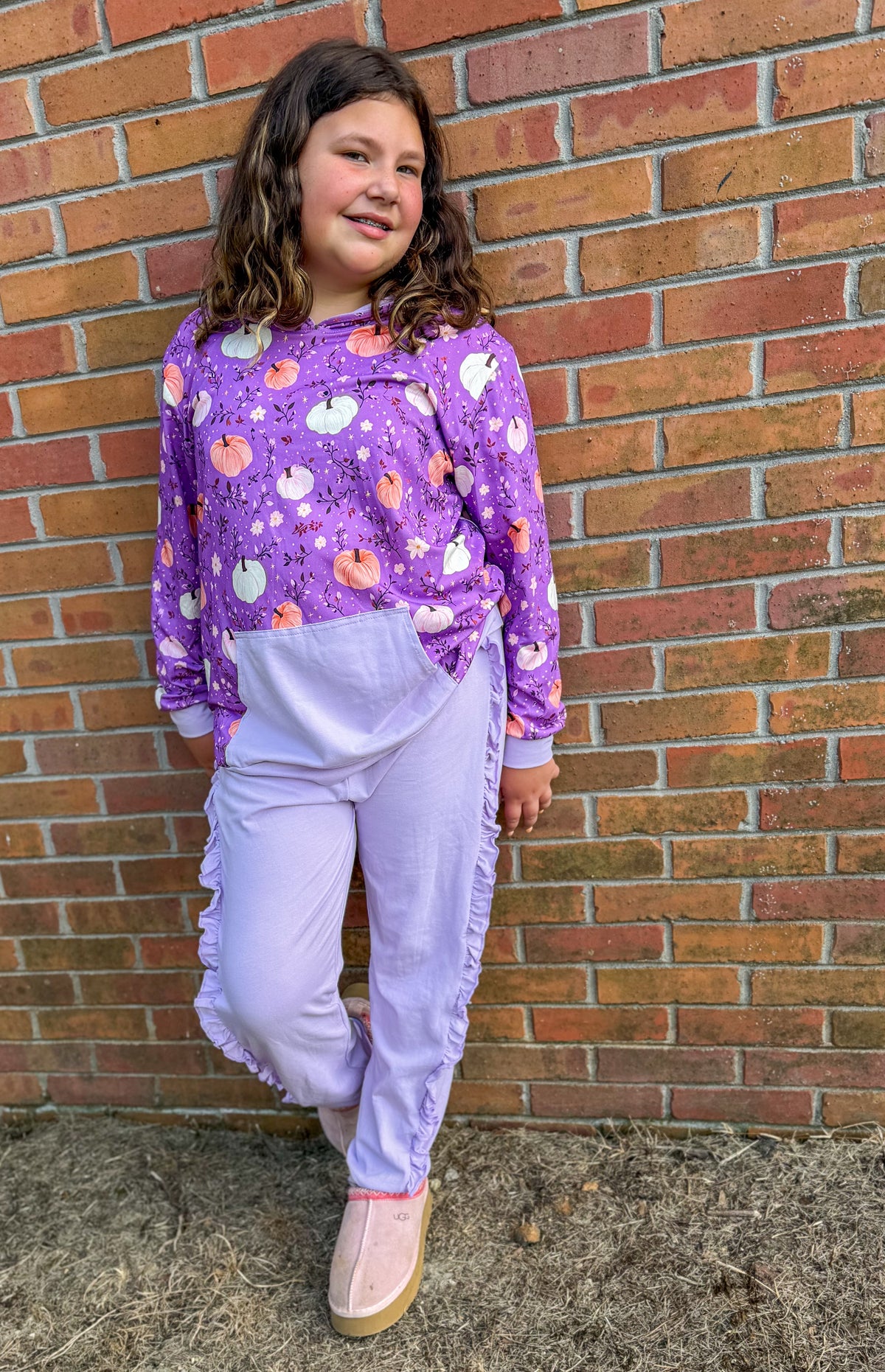 2T 3T 4T Floral Pumpkins Hoodie Exclusive *Ready to Ship!*