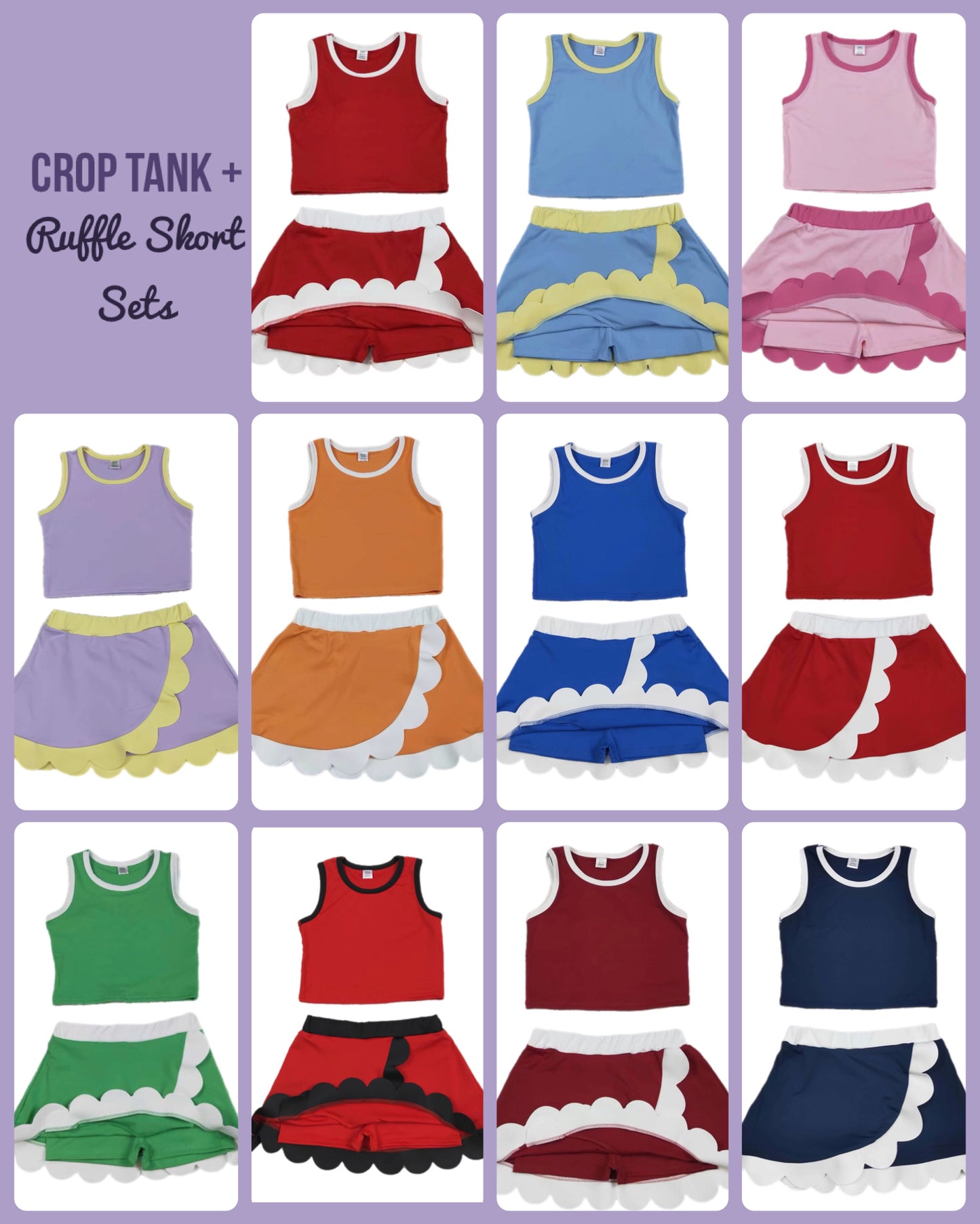 2 Piece Tank and Skort Sets | With or Without Personalization