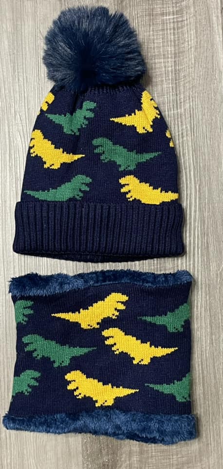 1 Set Left! ʀᴇᴀᴅʏ ᴛᴏ ꜱʜɪᴘ! Dino Beanie and Neck/Mouth Cover