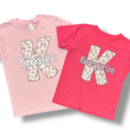 ABC Pencils Customizable Tee (You Pick Letter/Words)  Pre-Order (Put Letter/Name in note to seller or email me!) DLTPO