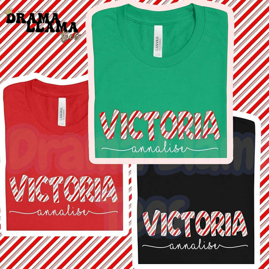 Candy Cane Name with Cursive #1 *Pre-Order: * DLTPO