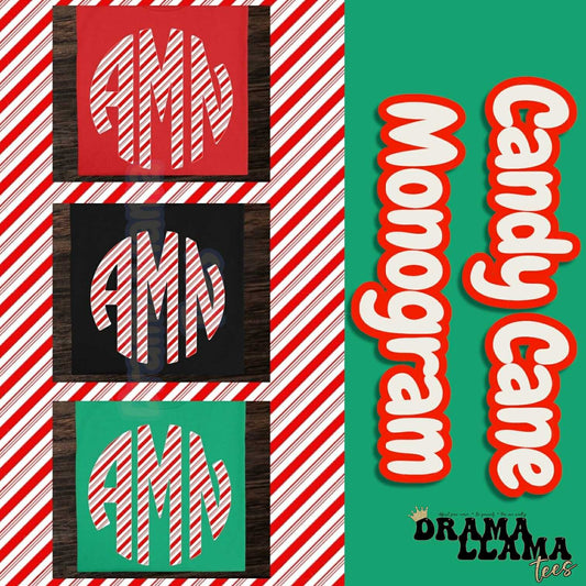 Candy Cane Monogram *Pre-Order: * DLTPO