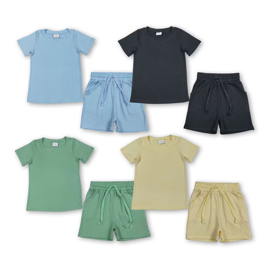 Solid Top + Solid Pocket Shorts Sets | With or Without Personalization